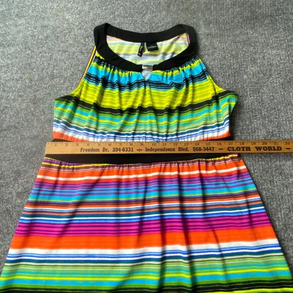 New Directions Dress Womens Petite PXL Maxi Sleeveless Multicolor Striped Boho - Picture 7 of 13